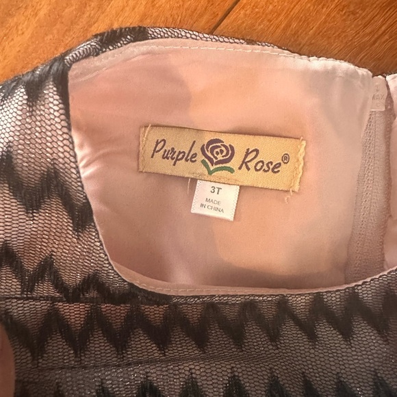 Pink and Black Zigzag Formal Kids Dress - Picture 7 of 8